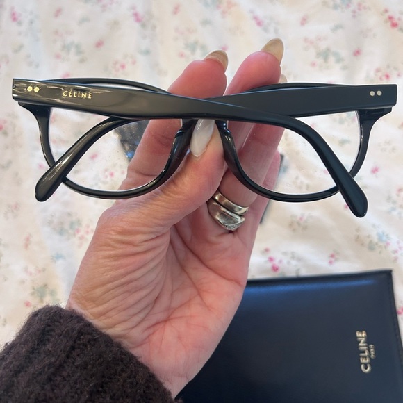 Celine Black Round Eyeglass Frames CL50007F Made in Italy - Picture 3 of 5